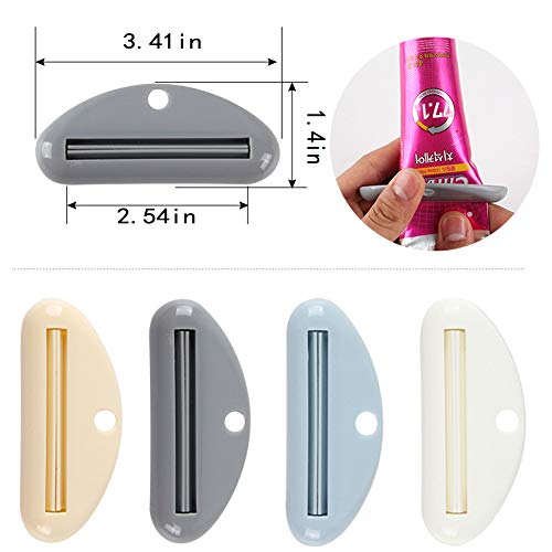 ONDY 4-Pack Toothpaste Tube Squeezer Toothpaste Clips Cream Squeezers for Toothpaste Hair Salon, Hand Cream,Paint Tube,Cosmetics (4-PC-Squeezer)