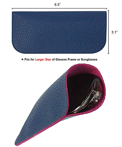 [5 PACK - Large Pouch], JAVOedge 2 Tone Color Style Soft Pouch Eyeglass Storage Case w/Microfiber Eyeglasses Cloth - Thumbnail 3