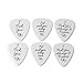 Set of 6 White Guitar Picks with Playful Messages - 1.20mm Thick for Electric, Acoustic, and Bass Guitars