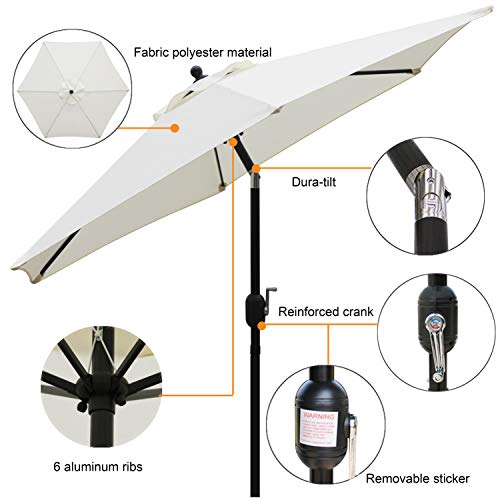 3 Blissun+Patio+Umbrella+Button+Crank