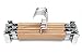 CA&HomeDecor Hanger Natural Finish Wooden Pants Hangers Theaceae Skirt Hangers With Two Adjustable Anti-Rust Clips,Pack of 5