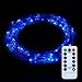 ITART Blue LED String Lights with Remote and Timer Dimmable Mini Fairy Lights Battery Operated 50 LEDs 16.7ft Super Bright Ultra Thin Silver Wire for Decoration Display and Handcraft
