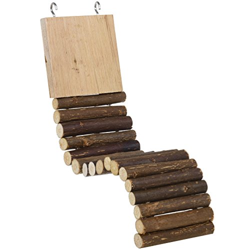 Petacc Hamster Ladder Wooden Pet Bridge Toy Funny Small Animal Fence for Hamsters, Guinea Pigs and Parrots, 11'' Long - Thumbnail 2