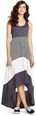 Mossimo Supply Co Women Summer Dresses Hi Low Charcoal/Striped Sleeveless Long Dress