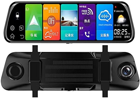 Mascot Full Screen 1080P Dual Lens IPS Touch Panel Mirror Dash Cam Front Rear View Backup Camera LED Night Vision WDR Loop Recording Motion Detection 4G Android 8.1 GPS Navi Navigation Bluetooth WiFi