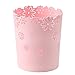 Mini Wastebasket 1.8 Gallons Small Pink Trash can Room Decor Hollow Flower Shape Plastic Lidless Round Garbage Container Bin for Bathroom, Kitchen, Bedroom, Home Office, College Dormitory (Pink, M)