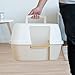 IRIS USA Corner Cat Litter Box Enclosure, Hooded Litter Box with Scoop, Large, Almond