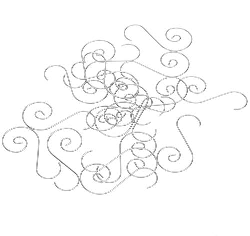 Wifehelper 60pcs Mini S Shape Hook, Multi-Purpose Metal S Shape Hooks Christmas Tree Holder Decoration for Home Office Kitchen Bedroom(Silver)