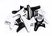 Diane Large butterfly clamps, black and white, 12 pack, D13 primary
