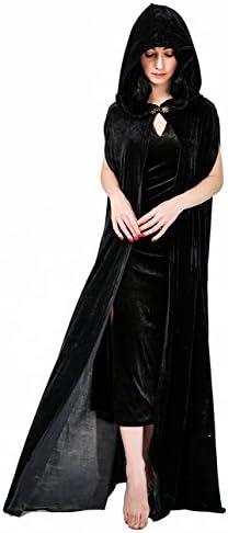 DSplayWomen's Full Length Hooded Long Velvet Cape