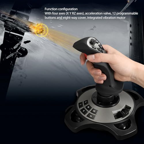 Flight Joystick, Wired Flight Simulator Controller with Vibration and Throttle Control for PC Computer and Laptop
