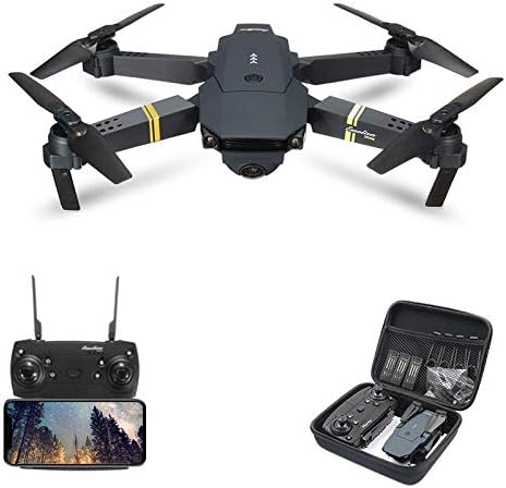 Kaiaki Drone and camera live video E58 WiFi FPV quadcopter with 120° wide-angle 720P HD camera collapsible drone RTF altitude hold, one-button take-off/landing, 3D flip