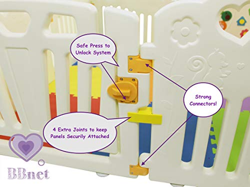image for BBNet Baby Playpen with Play MAT Included | Playard 8 Pieces | Childre