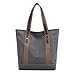 Sunshinejing Women's Canvas Shoulder Bags Retro Casual Handbags Work Tote Purses (Grey) One Size