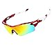 Ewin E01 Polarized Sports Sunglasses with 3 Interchangeable Lenses for Men Women Golf Baseball Volleyball Fishing Cycling Driving Running Glasses