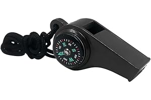 2 Pack Emergency Survival Whistle – 3-in-1 Multifunctional Whistle with Compass and Thermometer