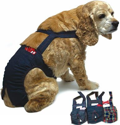 Joybies Durable Denim Piddle Pants(tm) for Large Female Dog (Measuring 17"-19" From Collar to Base of Tail)