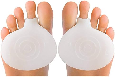 Wuze Metatarsal Pads - Silicone Ball of Foot Cushions for Rapid Pain Relief, Forefoot Padding for Running, High Heels or Sandals 1 Pair (White)