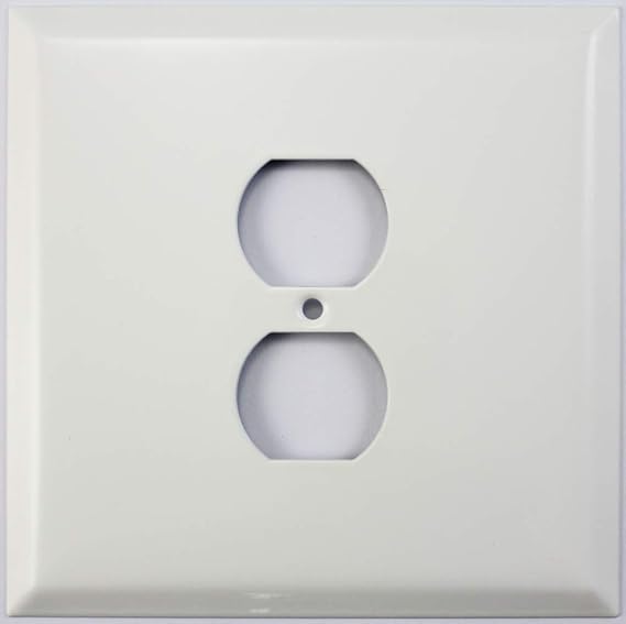 Over Sized Jumbo Smooth White 2 Gang Wall Plate 1 Duplex Electrical