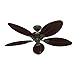 Hunter Indoor / Outdoor Ceiling Fan, with pull chain control - Bayview 54 inch, Gold, 54098