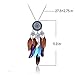 LUREME Women's Bohemian Enamel Dream Catcher Colorful Long Feathers Pendants Dangle Earrings (er006101) (Necklace)