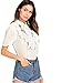 WDIRARA Women's Mesh Tie Neck Ruffle Short Sleeve Elegant Blouse Top White M