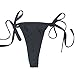 Sexy Women's Black Tie Sides T Back Bikini Thong Bottom(Black,L)