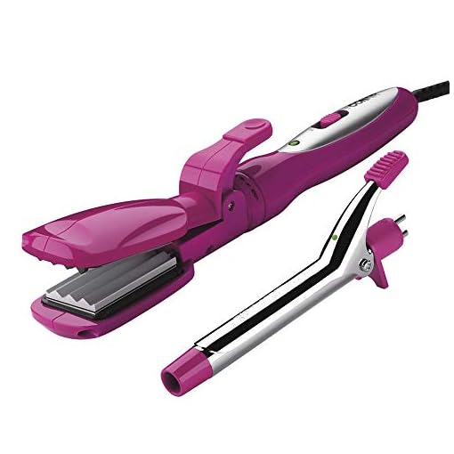 Conair Special Styles Ceramic Combo Styler - Straightening/crimping plates and 3/4-inch Curling Iron; Pink - Image 3
