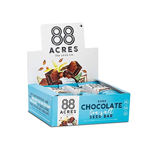 88 Acres Dark Chocolate Sea Salt Seed Granola Bar, Gluten-free, Nut-free, Non-GMO, Vegan, School Safe (1.6 Oz, 12 pack)