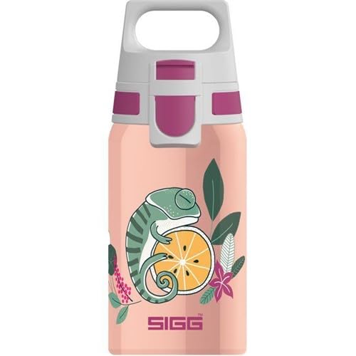 Sigg Shield One Kids Drinks Bottle (0.5 L), Stainless Steel Kids Water Bottle with Leak-Proof Lid, One Hand Children's Drink Bottle