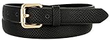 Skinny Women's Snakeskin Embossed Leather Casual Dress Fashion Belt (Black, Small)