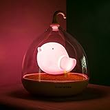 WOMHOPE Pink Bird Night Lights Children's Night Lights Hand-held Design Touch Sensor Vibration Birdcage Lamp - Charging - for Kids, Baby ,Valentines Gift,Outdoor Lamp (Pink Bird)