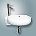 Sliverylake Bathroom Corner Sink Wall Mounted Sink White Porcelain Ceramic Vessel Sink and Faucet Combo