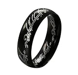 Coins_Stamps_and_More One Hypoallergenic Black Titanium Stainless Steel Power Ring Size 6, 7, 8, 9, 10, 11, 12, and 13 with 20 Inch Ball Chain Necklace Engagement Promise Wedding Band