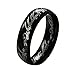 Coins_Stamps_and_More One Hypoallergenic Black Titanium Stainless Steel Power Ring Size 6, 7, 8, 9, 10, 11, 12, and 13 with 20 Inch Ball Chain Necklace Engagement Promise Wedding Band