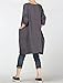 Mordenmiss Women's Stylish Sweatshirt Long Sleeve T-shirt Tops with Pockets (M, Dark Grey)