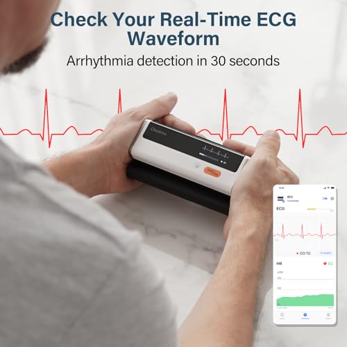 CheckMe Armfit Plus Arm Blood Pressure Monitor with ECG and ECG Report Analysis, Automatic Measurement in 30S, Free APP for Android and iOS, with Multi-User Management and Unlimited Storage
