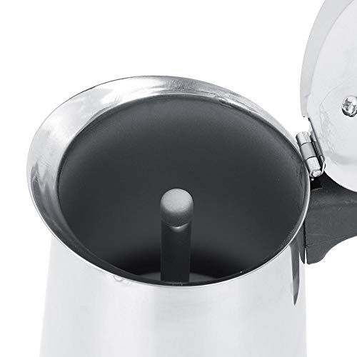 Oumij1 450 ml elektrische Kaffeekanne - Espressomaschine aus Edelstahl - italienische Kaffeemaschine - für… – Bild 6