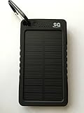 Sport Solar Panel Charger Power Bank (NEW) 8000mAh Shock/Dust Resistant (Black)