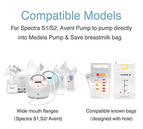 image for Papablic Direct Pump Bag Adapters for Medela Pump and Save Breastmilk 