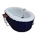 Aleko 145 Gallon Water Capacity PureSpa 2 Person Square Inflatable High Powered Bubble Jetted Hot Tub with Fitted Cover, Dark Blue