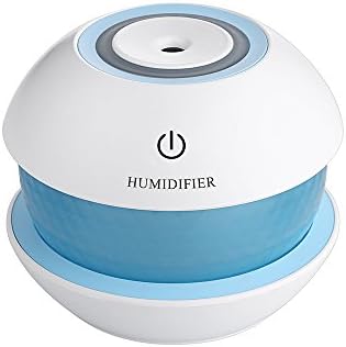 Mini Ultrasonic Air Humidifier - Azmall 150ml Magic Diamond Humidifier Car Air Fresher Purifier Atomizer Essential Oil Diffuser Aroma Mist Maker Fogger LED Night Light - Blue
