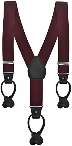 Mens 3.5 cm Button on Y-Shaped Adjustable Coloured Trouser Braces Suspenders