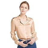 LilySilk Women's 100 Silk Blouse Long Sleeve Lady Shirt 22 Momme Pure Charmeuse Silk