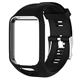 Lisin For TomTom Spark/3 Sport GPS Watch Smart Watch Accessories watchband Replacement Silicone Band Strap (Black)