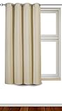 Blackout, Room Darkening Curtains Window Panel Drapes - (Beige Color) 1 Panel, 52 inch wide by 63 inch long each panel, 8 Grommets / Rings per panel, 1 Tie Back included - by Utopia Bedding