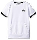 adidas Big Boys Streetball Crew Tee, White/Black, Medium