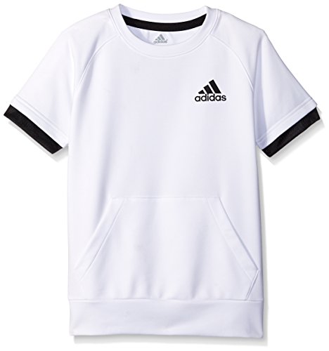 adidas Big Boys' Performance Short Sleeve Tee, White/Black, Large/14-16