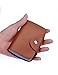 Aladin Unisex Small Leather Credit Card Holder with 26 Plastic Card Slots Brown