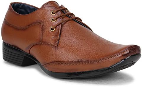 Emosis Men's 0325 Latest Tan Brown Black Colour Office Formal Daily Use Lace-Up Derby Boot Shoe
